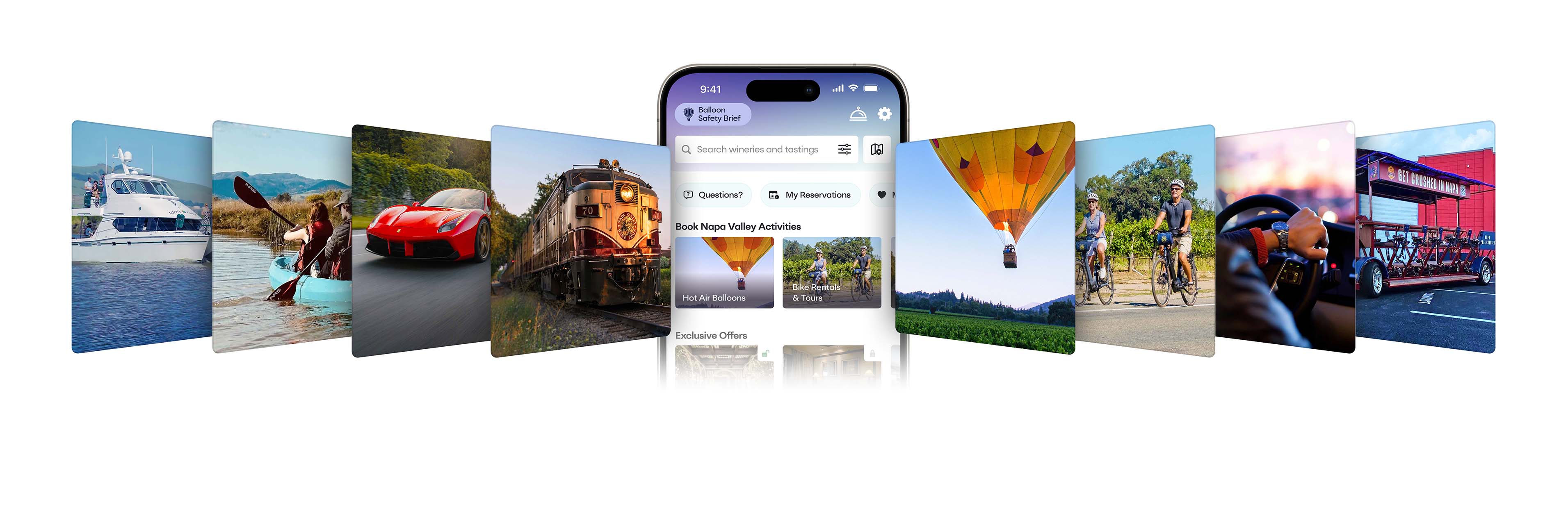 Tastefuli app showcasing different activites which can be booked